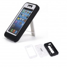 Walleva White Shock Resistant+Stand Case For iPhone 5